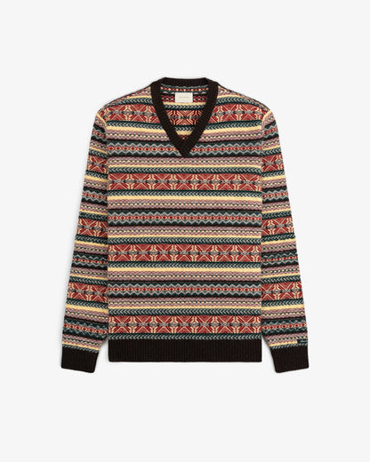 Aimé Leon Dore Latest - Fair Isle V-Neck Sweater Evening blue