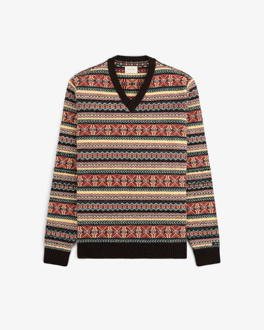 Aimé Leon Dore Latest - Fair Isle V-Neck Sweater Evening blue