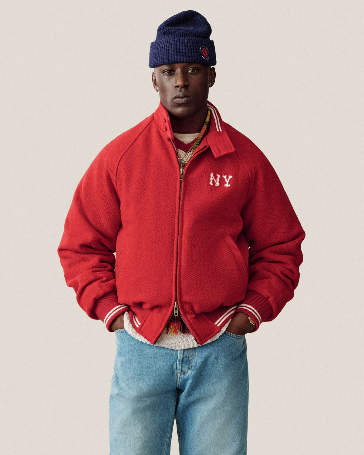 Aimé Leon Dore Best Price - NY Highlanders Wool Varsity Jacket Equestrian red