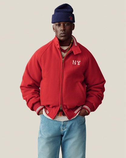 Aimé Leon Dore Best Price - NY Highlanders Wool Varsity Jacket Equestrian red
