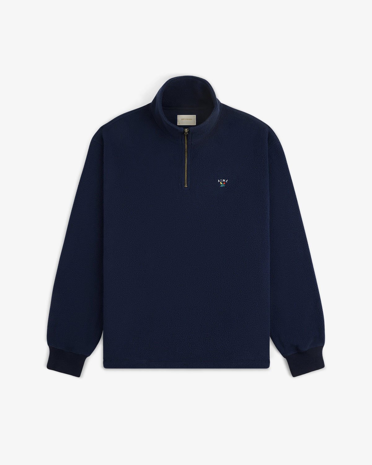 Aimé Leon Dore Premium - Crest Quarter-Zip Fleece Pullover Navy blazer