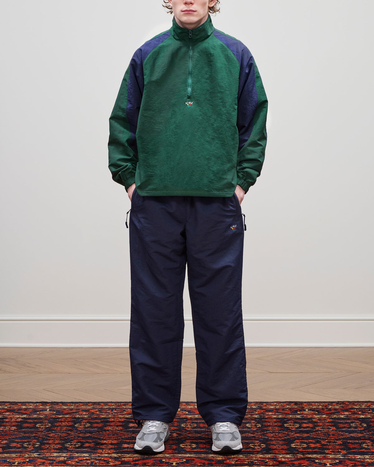 Aimé Leon Dore Trending - Crest Nylon Half-Zip Pullover Pine grove