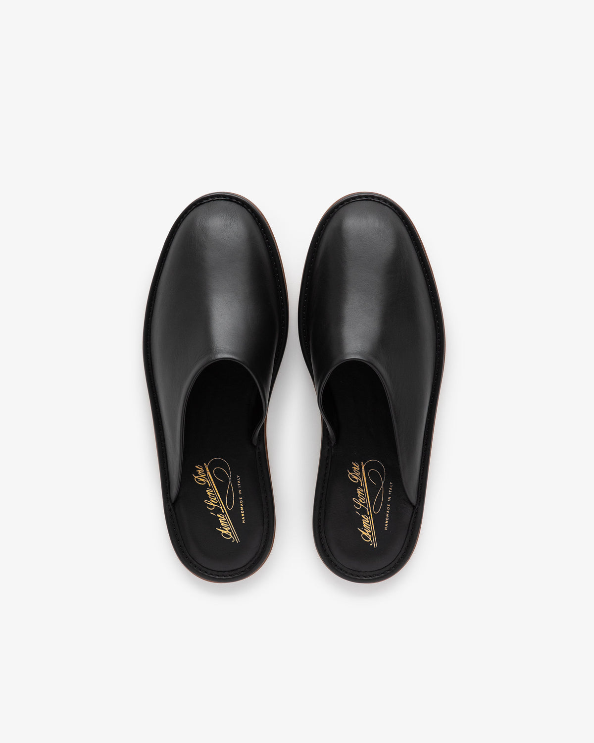 Aimé Leon Dore Sale - Leather Travel Slipper Black