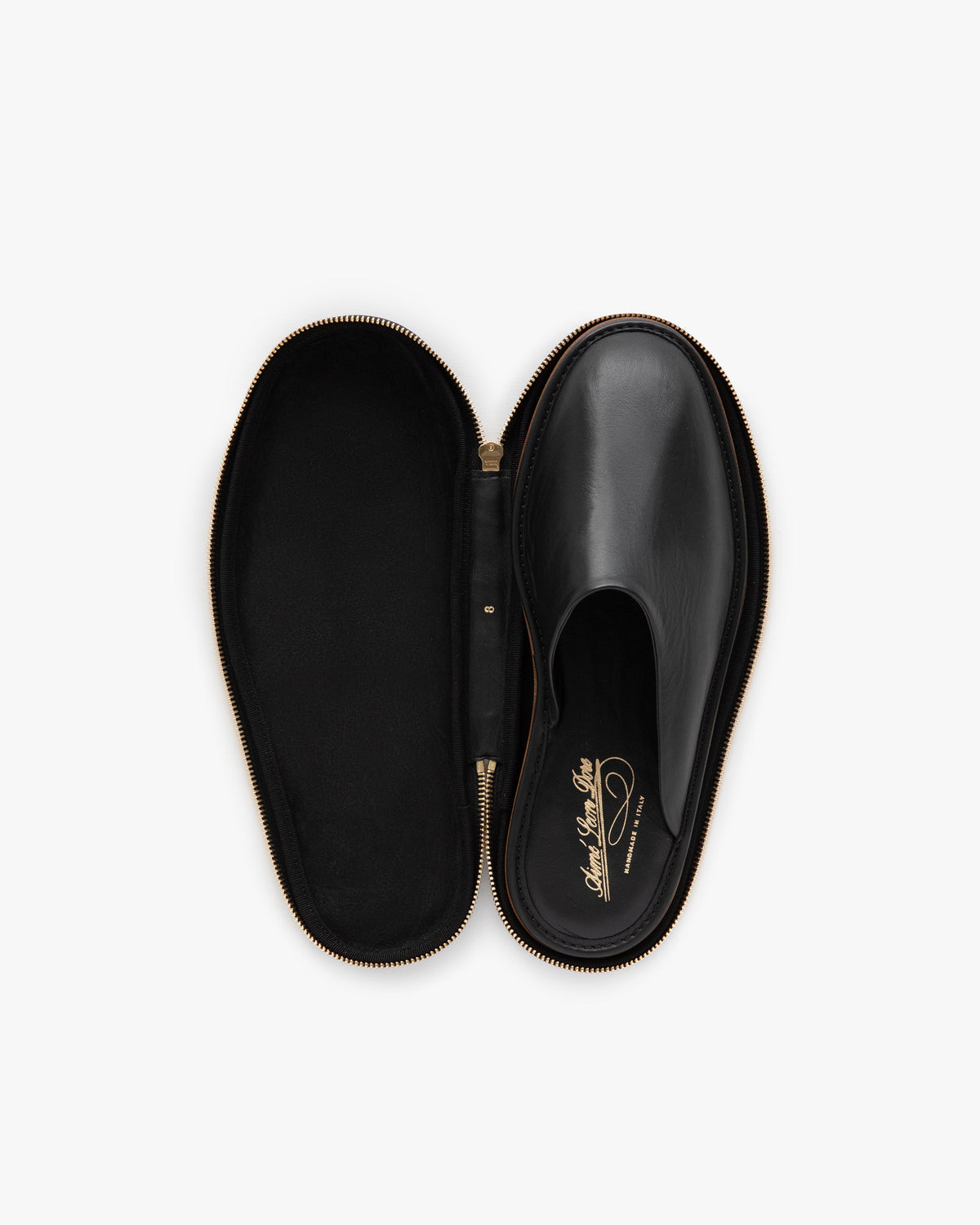 Aimé Leon Dore Sale - Leather Travel Slipper Black