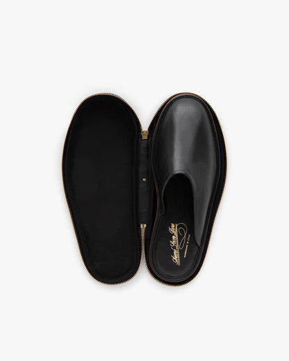 Aimé Leon Dore Sale - Leather Travel Slipper Black