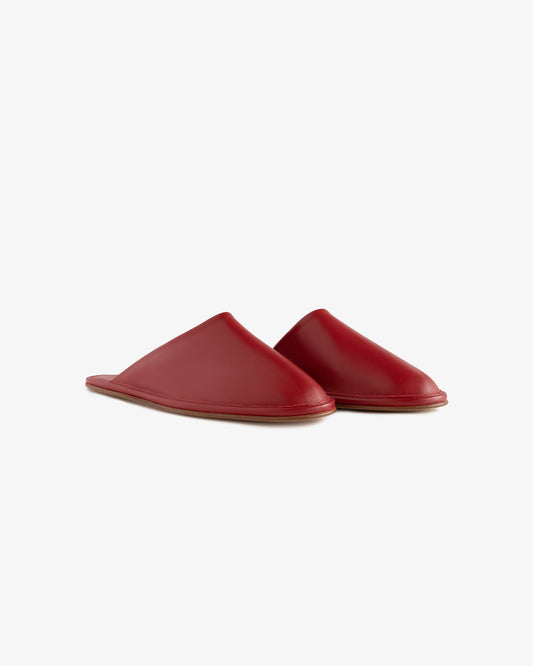 Aimé Leon Dore Best Seller - Leather Travel Slipper Red scarlet