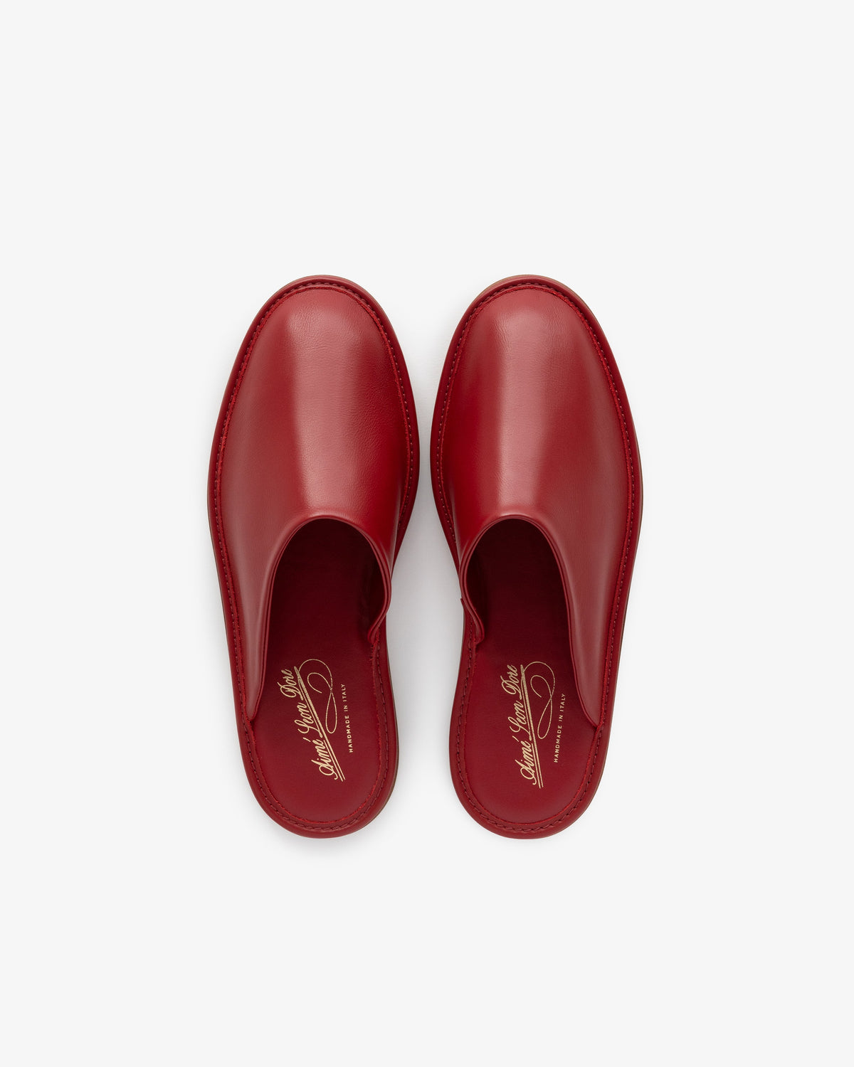 Aimé Leon Dore Best Seller - Leather Travel Slipper Red scarlet