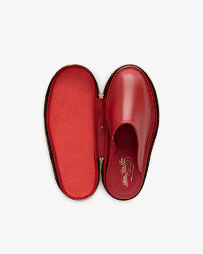 Aimé Leon Dore Best Seller - Leather Travel Slipper Red scarlet