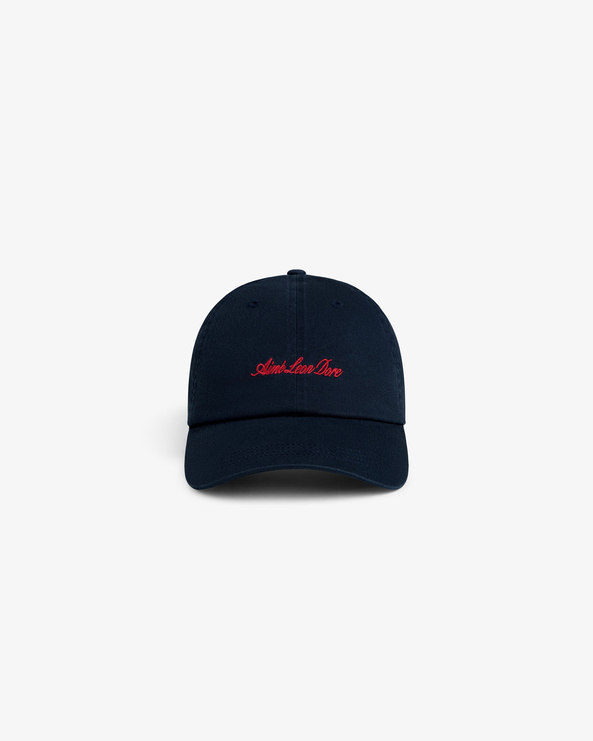 Aimé Leon Dore Top Pick - Washed Script Chino Hat Navy blazer