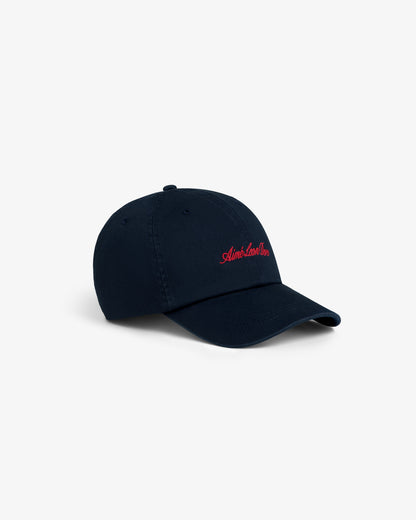 Aimé Leon Dore Top Pick - Washed Script Chino Hat Navy blazer