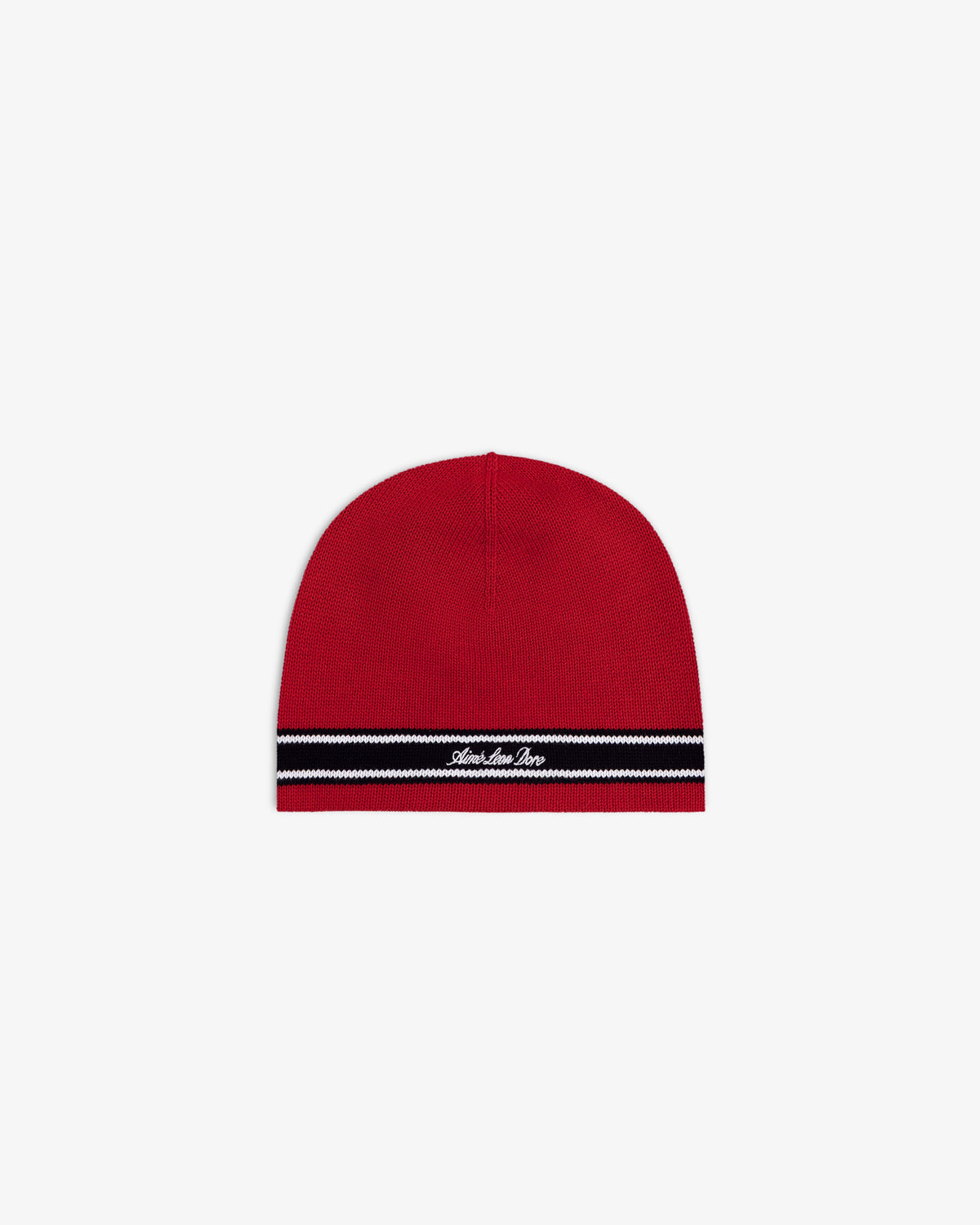 Aimé Leon Dore Sale - Stripe Knit Beanie Equestrian red