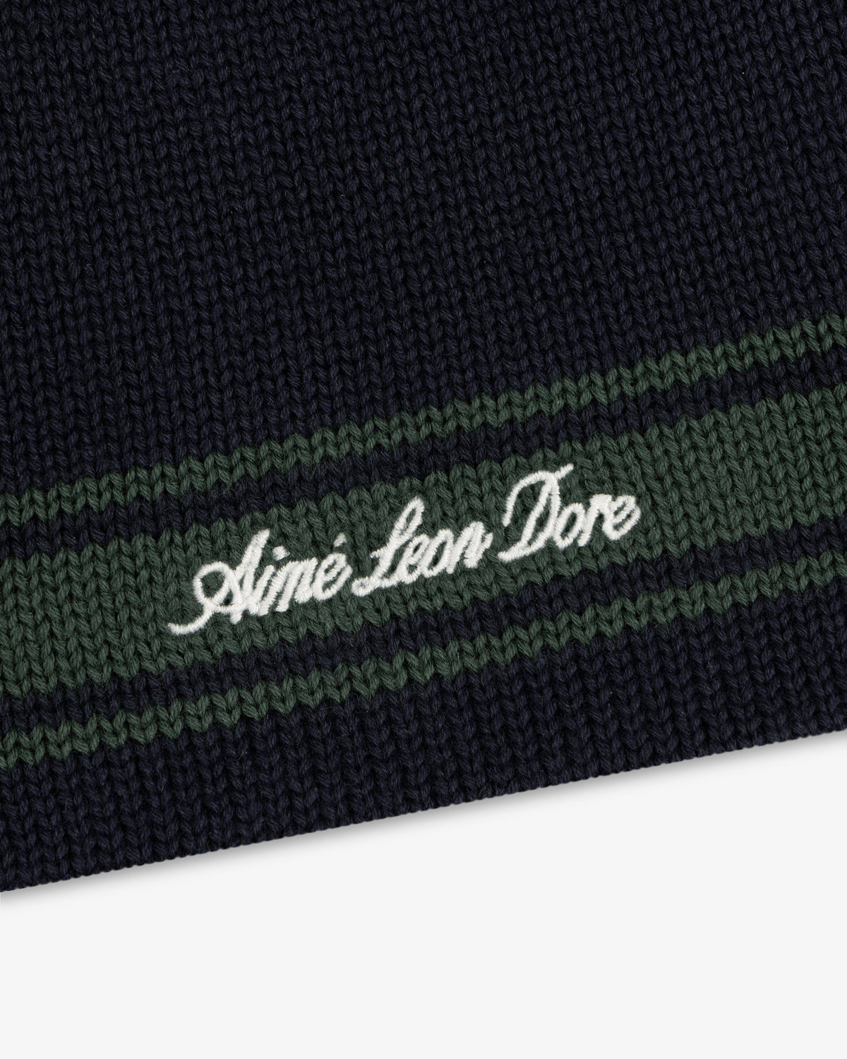 Aimé Leon Dore Quality - Stripe Knit Beanie Navy blazer