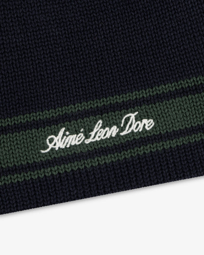 Aimé Leon Dore Quality - Stripe Knit Beanie Navy blazer