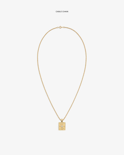 Aimé Leon Dore Everyday - 14Kt Gold Diamond Court Pendant Evening blue