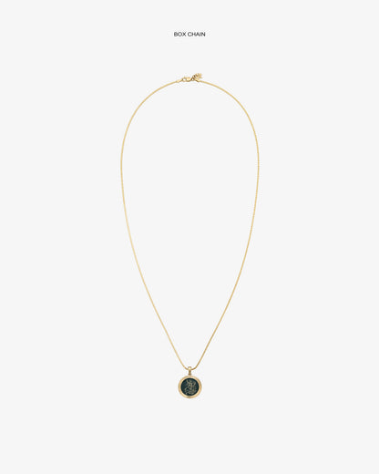 Aimé Leon Dore Discount - 14Kt Gold Saint George Coin Pendant Evening blue