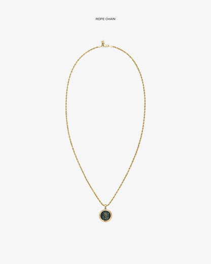 Aimé Leon Dore Discount - 14Kt Gold Saint George Coin Pendant Evening blue
