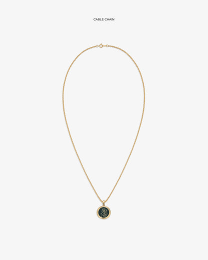 Aimé Leon Dore Discount - 14Kt Gold Saint George Coin Pendant Evening blue