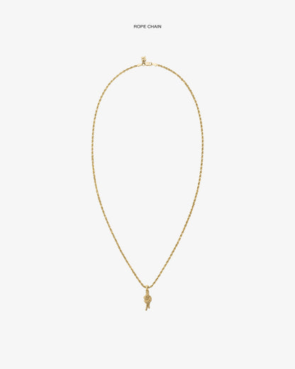 Aimé Leon Dore Latest - 14Kt Gold Nautical Knot Pendant Evening blue