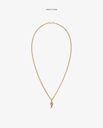 Aimé Leon Dore Latest - 14Kt Gold Nautical Knot Pendant Evening blue