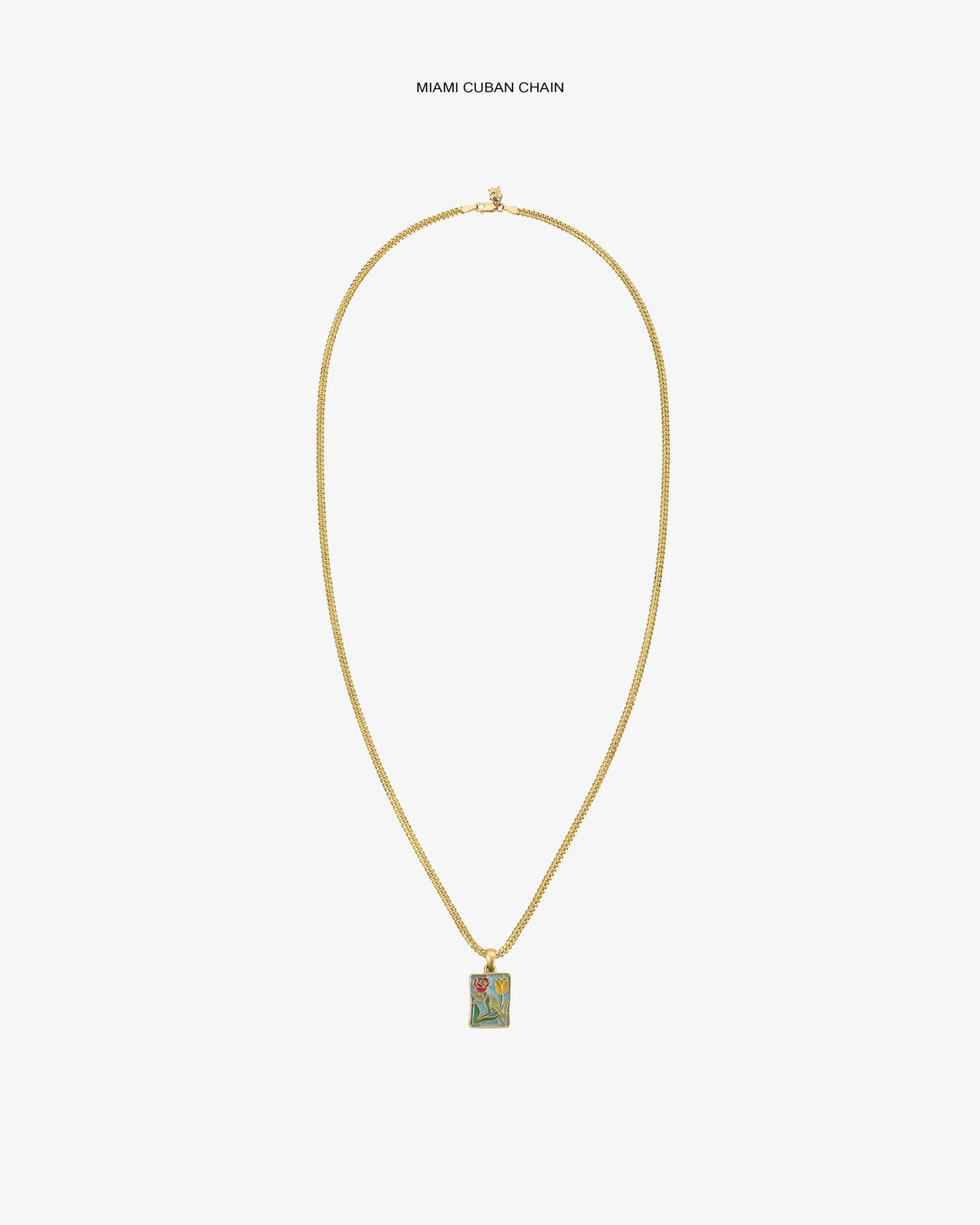 Aimé Leon Dore Trusted - 14Kt Gold Stained Glass Crest Pendant Evening blue