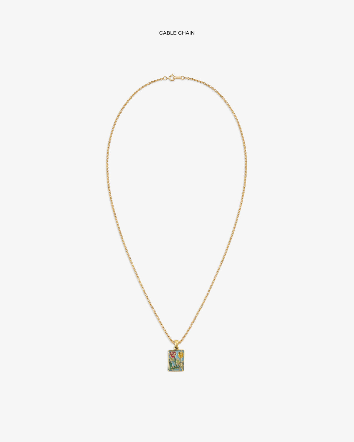 Aimé Leon Dore Trusted - 14Kt Gold Stained Glass Crest Pendant Evening blue