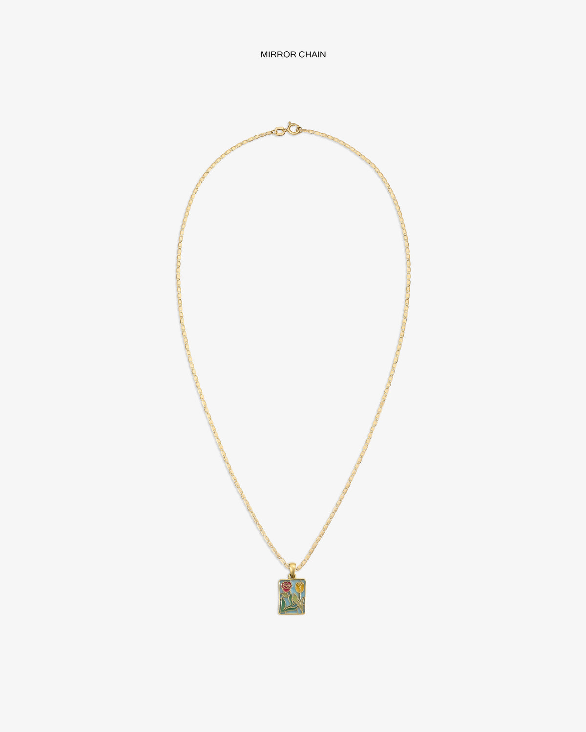 Aimé Leon Dore Trusted - 14Kt Gold Stained Glass Crest Pendant Evening blue