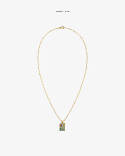 Aimé Leon Dore Trusted - 14Kt Gold Stained Glass Crest Pendant Evening blue