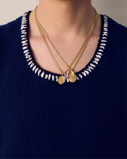 Aimé Leon Dore Everyday - 14Kt Gold Gemstone Pendant Evening blue