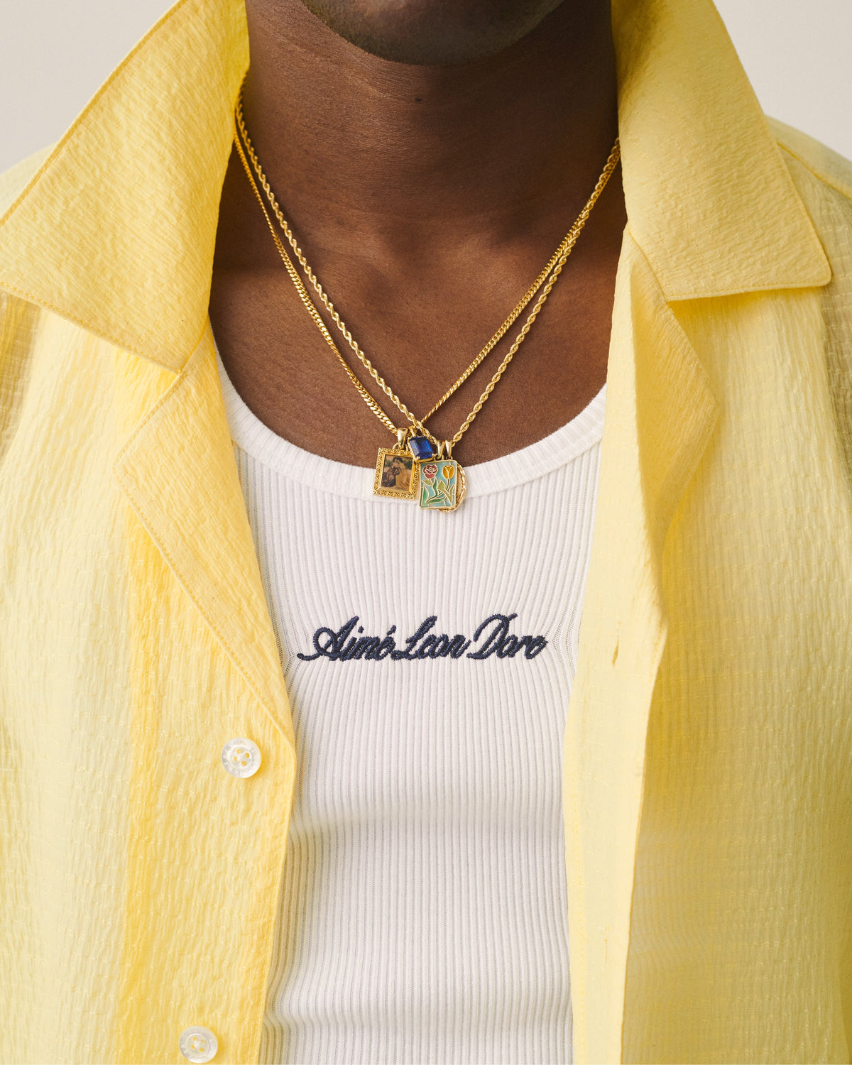 Aimé Leon Dore Smart Buy - 14Kt Gold Mytilene Pendant Evening blue