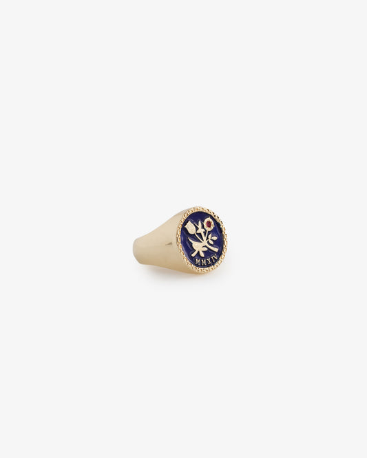 Aimé Leon Dore Premium - 14Kt Queens Crest Ring Evening blue