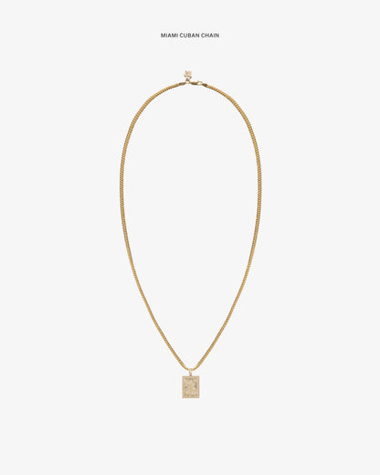 Aimé Leon Dore Customer Favorite - 14Kt Gold Saint George Pendant Evening blue