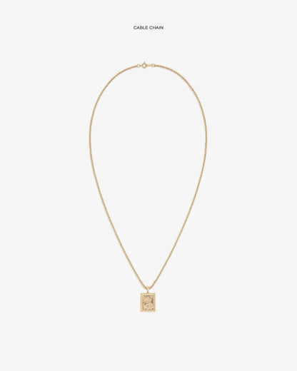 Aimé Leon Dore Customer Favorite - 14Kt Gold Saint George Pendant Evening blue