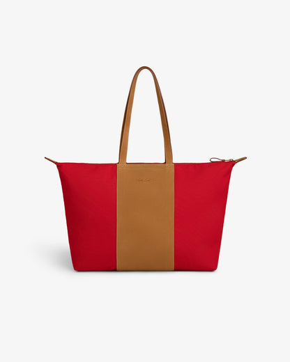 Aimé Leon Dore Special Offer - Leather Canvas Zip Tote Equestrian red