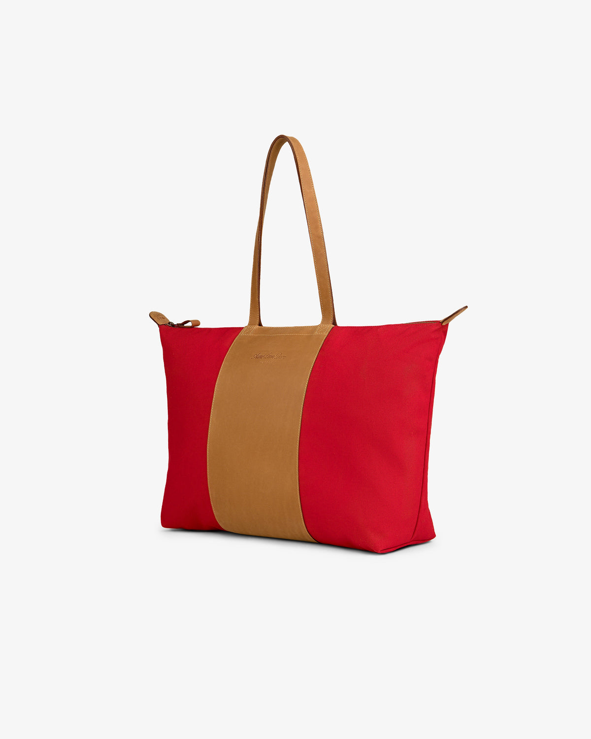 Aimé Leon Dore Special Offer - Leather Canvas Zip Tote Equestrian red
