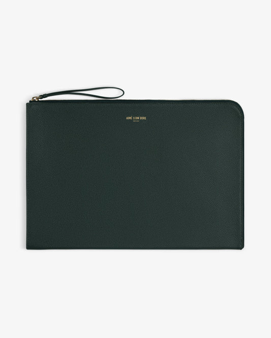 Aimé Leon Dore Signature - Large Leather Pouch Botanical green