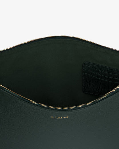 Aimé Leon Dore Signature - Large Leather Pouch Botanical green