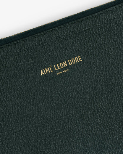 Aimé Leon Dore Signature - Large Leather Pouch Botanical green