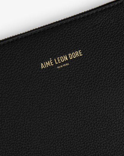 Aimé Leon Dore Discount - Large Leather Pouch Jet black