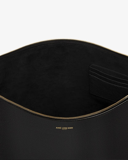 Aimé Leon Dore Discount - Large Leather Pouch Jet black