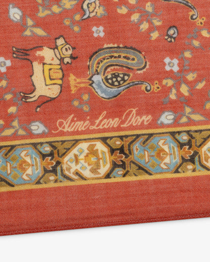 Aimé Leon Dore Best Price - Archival Print Wool Silk Bandana Evening blue
